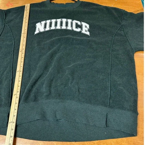 Aerie The Chill Cozy Terry Cloth Sweatshirt Green Oversized NIIIIICE Pullover L - Picture 6 of 6